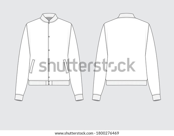 Track Jacket Front Back Drawing Pattern Stock Vector (Royalty Free ...