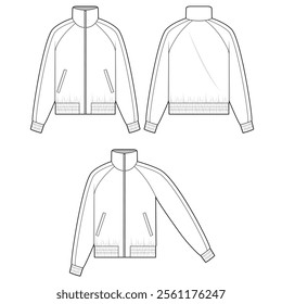 Track jacket mockup templates vector