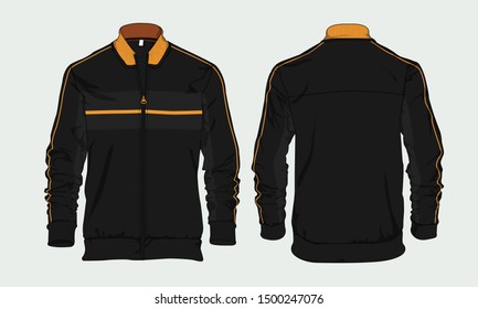 Track Jacket Varsity Template Design Mockup Stock Vector (Royalty Free ...