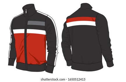 Track jacket varsity template design mockup vector