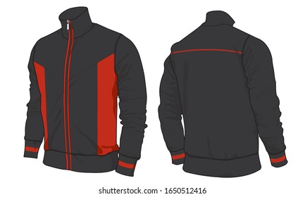 Track Jacket Varsity Template Design Mockup Vector