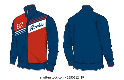 Track jacket varsity template design mockup vector