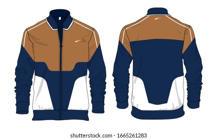 Track Jacket Varsity Template Design Mockup Stock Vector (Royalty Free ...