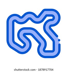 Track Karting Farbe Symbol Vektorgrafik. Gleiskarting-Schild. einzelne Symbolillustration