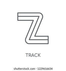 Track linear icon. Modern outline Track logo concept on white background from Maps and Locations collection. Suitable for use on web apps, mobile apps and print media.