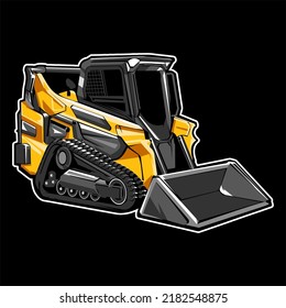 Track Loader Construction Equipment Gear Vector