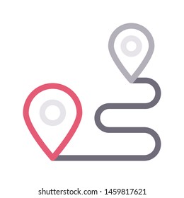 track location colour line vector icon