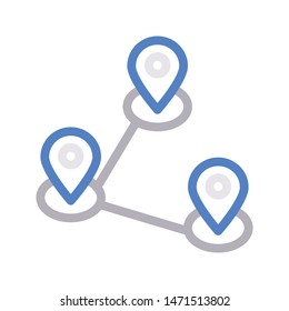track location colour line vector icon