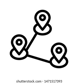 track location thin line vector icon
