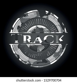 Track on grey camouflaged texture