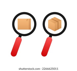 Track order delivery package. Parcel tracking. Search Box Icon.