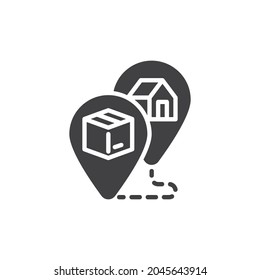 Track order vector icon. filled flat sign for mobile concept and web design. Shipment tracking glyph icon. Delivery service symbol, logo illustration. Vector graphics