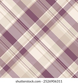 Track plaid tartan pattern, image texture check vector. Relief textile fabric background seamless in light and pink colors palette.