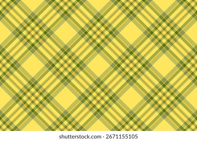 Track plaid vector fabric, rag pattern tartan textile. Striped background texture seamless check in yellow and lime colors palette.