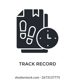 Track Record Icon Glyph Style. Vector Illustration For Graphic Design