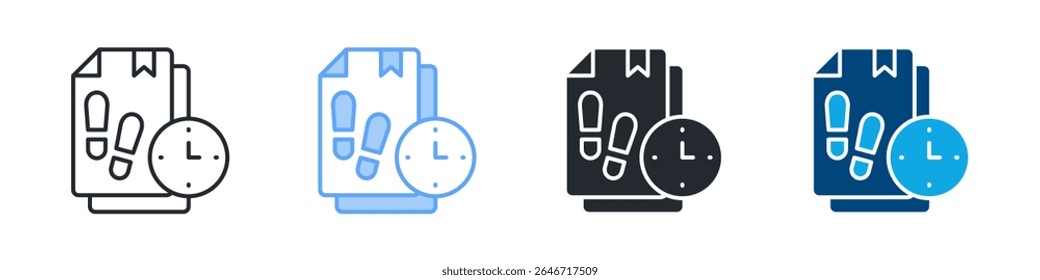 Ícone Registro De Faixa Define Vários Estilos. Projetado Em Contorno, Azul, Glifo, Tom Duplo