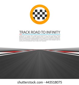 Track road to infinity, Road vector highway, Vector illustration, speedway background.