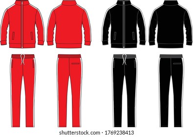 Track Suit Fashion Flat Template