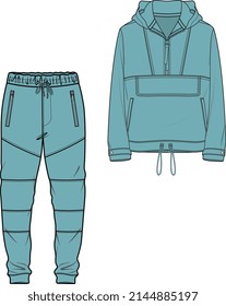 TRACK SUIT HOODIE AND JOGGERS SET FOR MEN AND BOYS SPORTS WEAR VECTOR