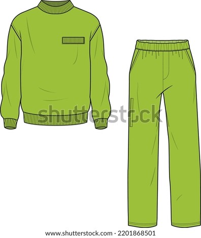 TRACK SUIT SWEAT TOP AND BOTTOM SET FOR UNISEX WEAR VECTOR