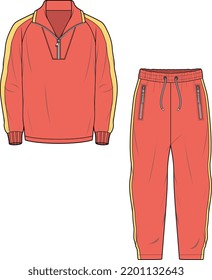 TRACK SUIT FOR UNISEX WEAR SWEATSHIRT AND JOGGER SET VECTOR svg
