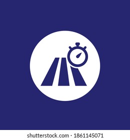 icono de tiempo de seguimiento en blanco