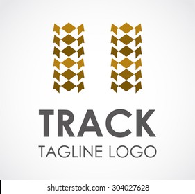 Track tire automotive circuit abstract vector logo design template business race icon company identity symbol concept