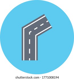 track vector flat color icon 