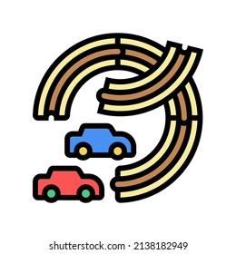 track wooden color icon vector. track wooden sign. isolated symbol illustration