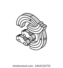 track wooden isometric icon vector. track wooden sign. isolated symbol illustration