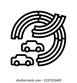 track wooden line icon vector. track wooden sign. isolated contour symbol black illustration
