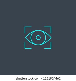 Trackability concept blue line icon. Simple thin element on dark background. Trackability concept outline symbol design from Augmented reality set. Can be used for web and mobile UI/UX