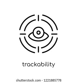 trackability icon. Trendy modern flat linear vector trackability icon on white background from thin line General collection, editable outline stroke vector illustration