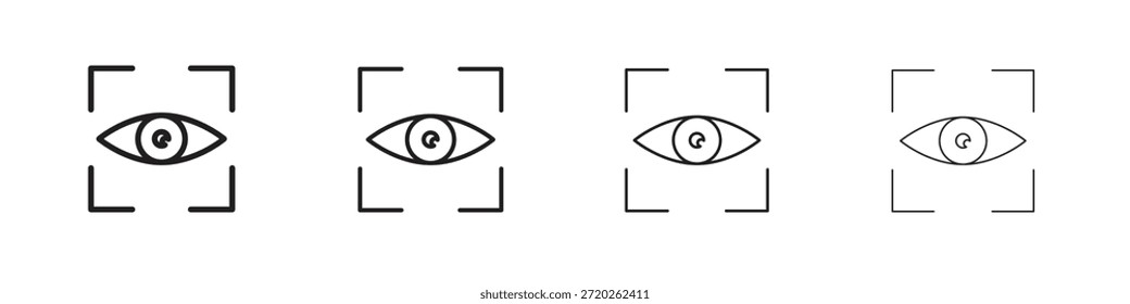 Trackability icons Outline vector symbol sign