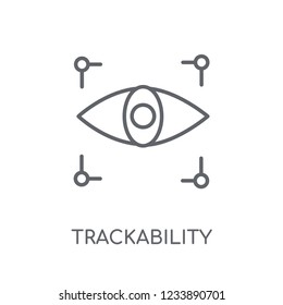 trackability linear icon. Modern outline trackability logo concept on white background from General collection. Suitable for use on web apps, mobile apps and print media.
