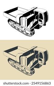 Raupenkipper. Schwere Baumaschinen