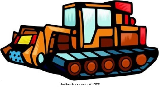 Tracked Feller Buncher.Vector illustration