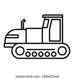 Tracked tractor icon. Outline tracked tractor vector icon for web design isolated on white background