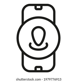 Tracker app icon. Outline Tracker app vector icon for web design isolated on white background