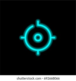 Tracker blue glowing neon ui ux icon. Glowing sign logo vector