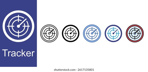 Tracker icon sets with five styles
