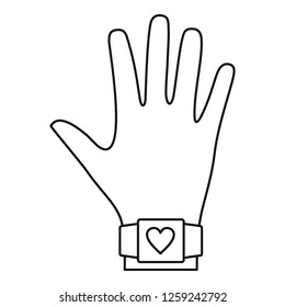 Tracker measure heart beat icon. Outline tracker measure heart beat vector icon for web design isolated on white background