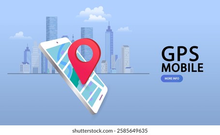 Tracker on the phone. from one point to another. hand holding smartphone with online-a map on which the geolocation icon. mobile phone showing the screen with his urban location and map marker.