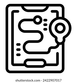 Tracker online route icon outline vector. Animal care. Gps walk control