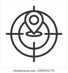 Tracking Accuracy Outline Icon Vector Illustration