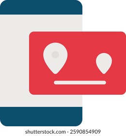 Tracking App flat Icon for Parcel Monitoring. Delivery tracking application, real-time shipment symbol, mobile logistics icon