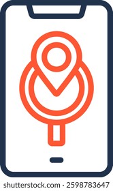 Tracking App Icon Color Line Vector Illustration