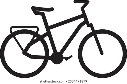 Tracking bike ready for exploring his neighborhood vector illustration. Simple bicycle pictogram outline logo drawing. Original travel eco vehicle simple line symbol. Travel machine ready for roads.