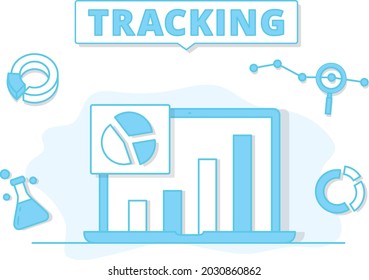 diseño de ilustración de vector de seguimiento, marca 