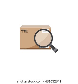 tracking cardboard box vector icon